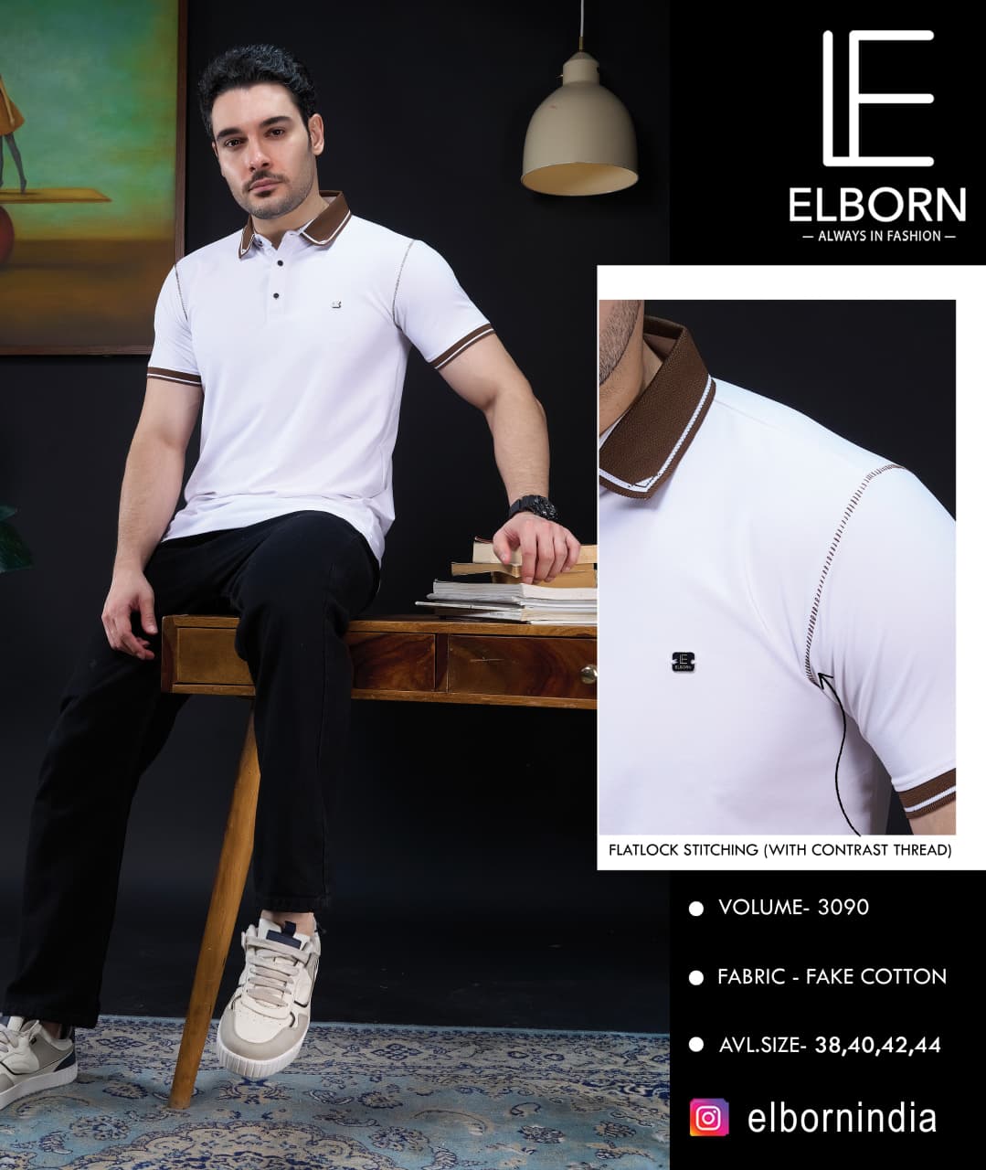 Fancy Embroidery & Print Style T-Shirt