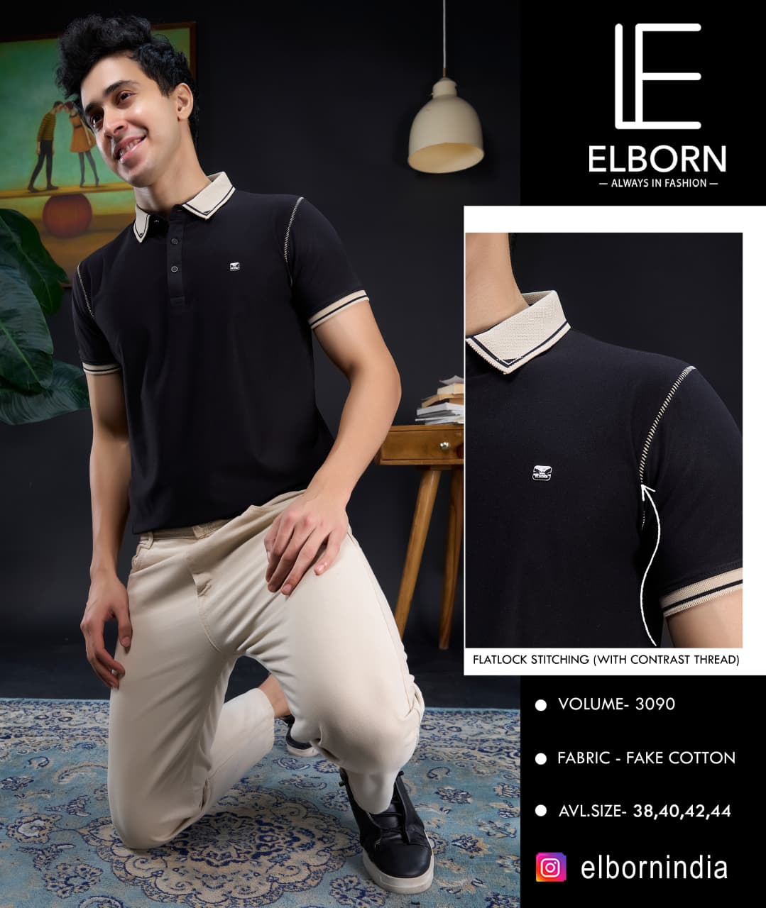 Fancy Embroidery & Print Style T-Shirt
