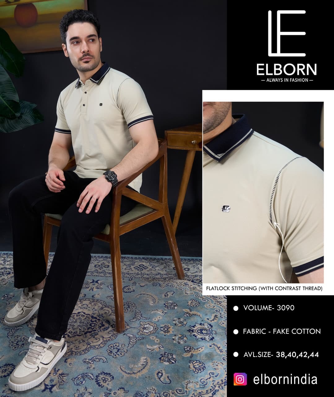Fancy Embroidery & Print Style T-Shirt