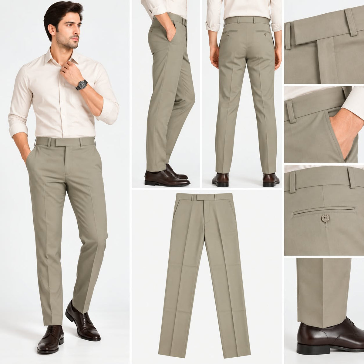 Premium Imported Fabric Men's Formal Trouser With Adjustable Belt | 13 Inch Bottom | 39 Inch Length