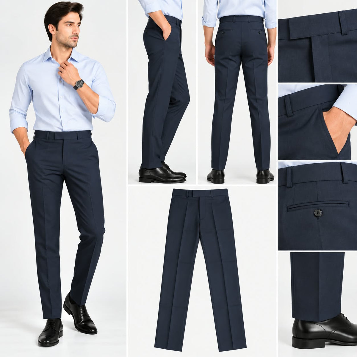 Premium Imported Fabric Men's Formal Trouser With Adjustable Belt | 13 Inch Bottom | 39 Inch Length