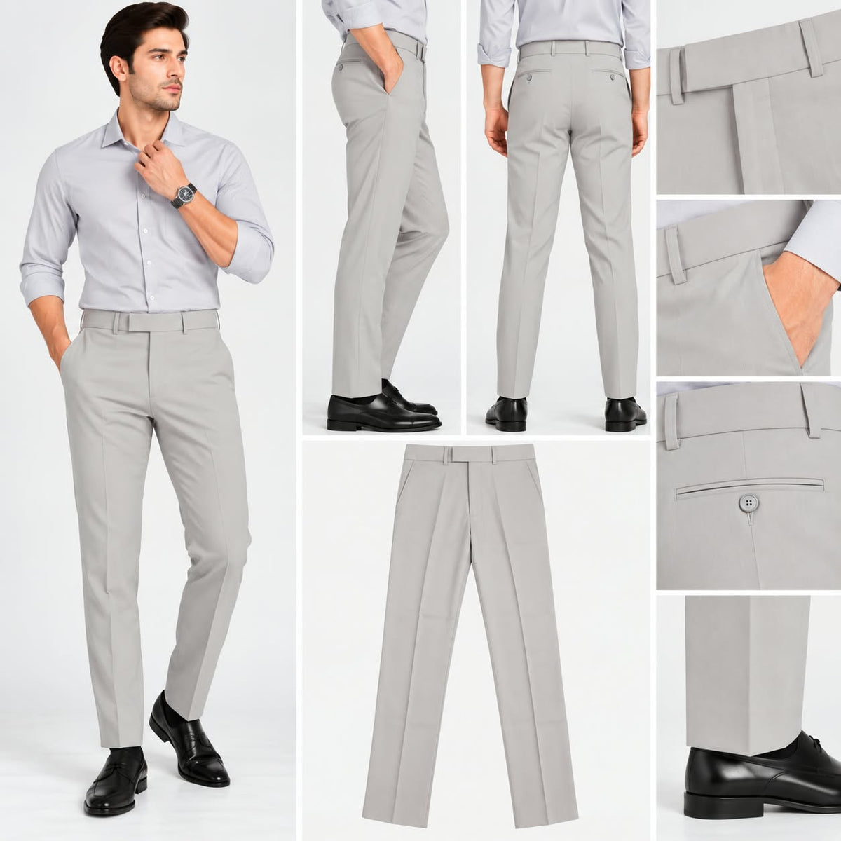 Premium Imported Fabric Men's Formal Trouser With Adjustable Belt | 13 Inch Bottom | 39 Inch Length