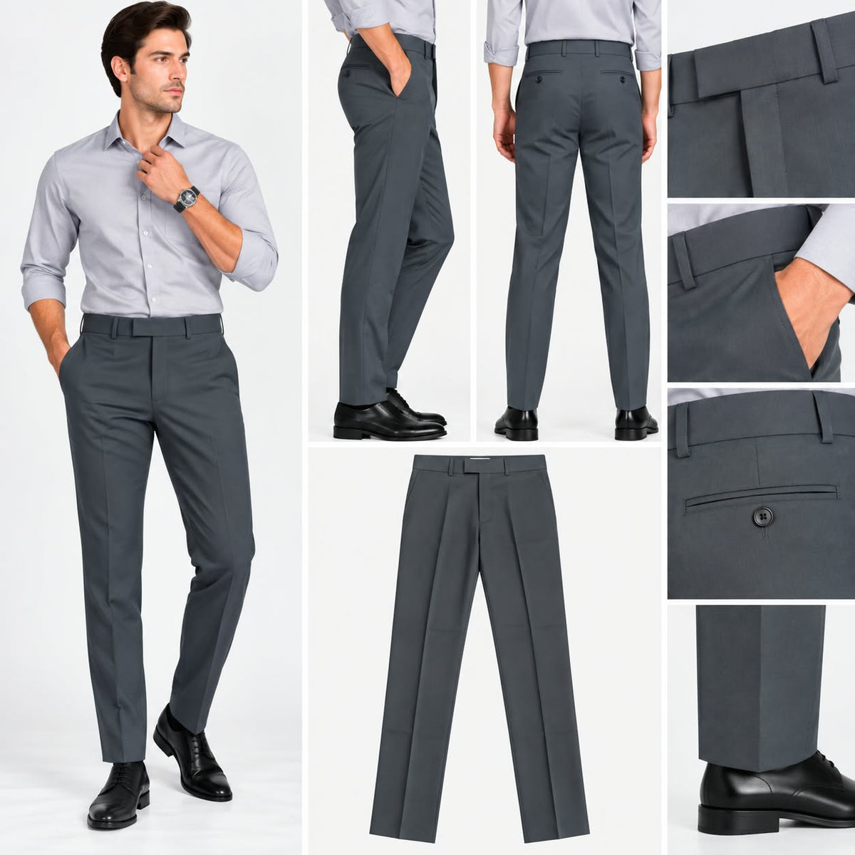 Premium Imported Fabric Men's Formal Trouser With Adjustable Belt | 13 Inch Bottom | 39 Inch Length