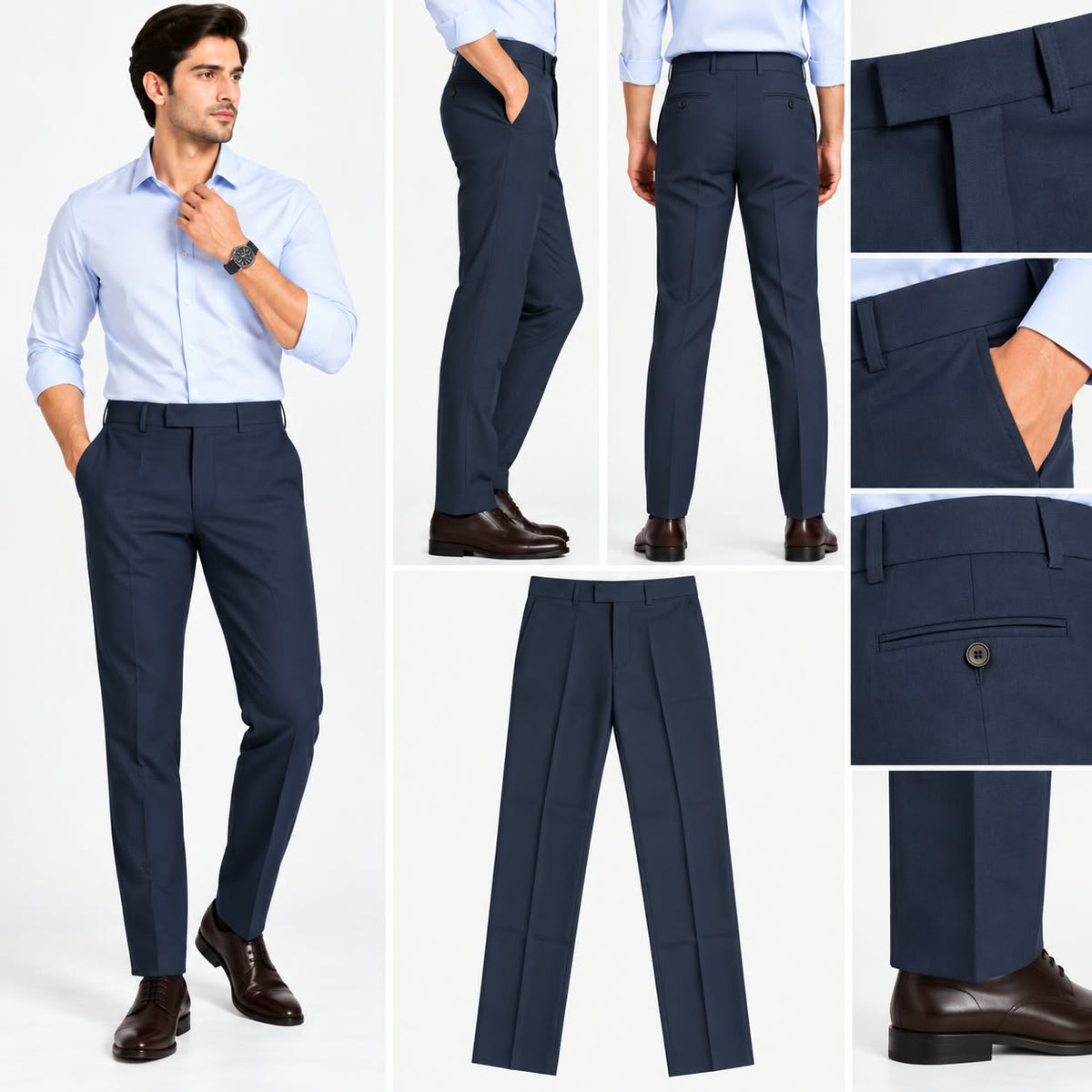 Premium Imported Fabric Men's Formal Trouser With Adjustable Belt | 13 Inch Bottom | 39 Inch Length