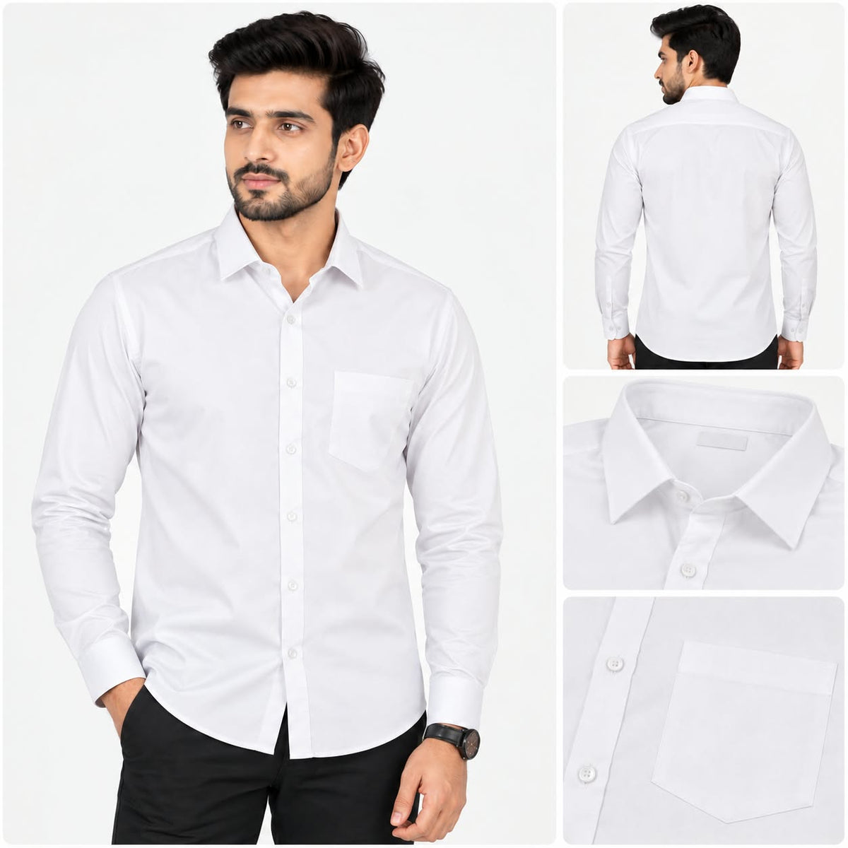 Men's Solid Cotton Formal Full Sleeve Shirt